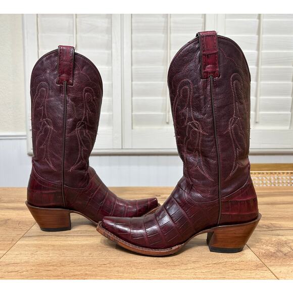 Shyanne Womens Aspen Exotic American Alligator Western Boots Sz 6.5 Lightly Worn - Picture 10 of 16